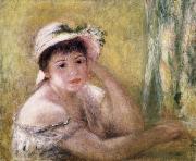 Pierre Renoir Woman with a Straw Hat oil